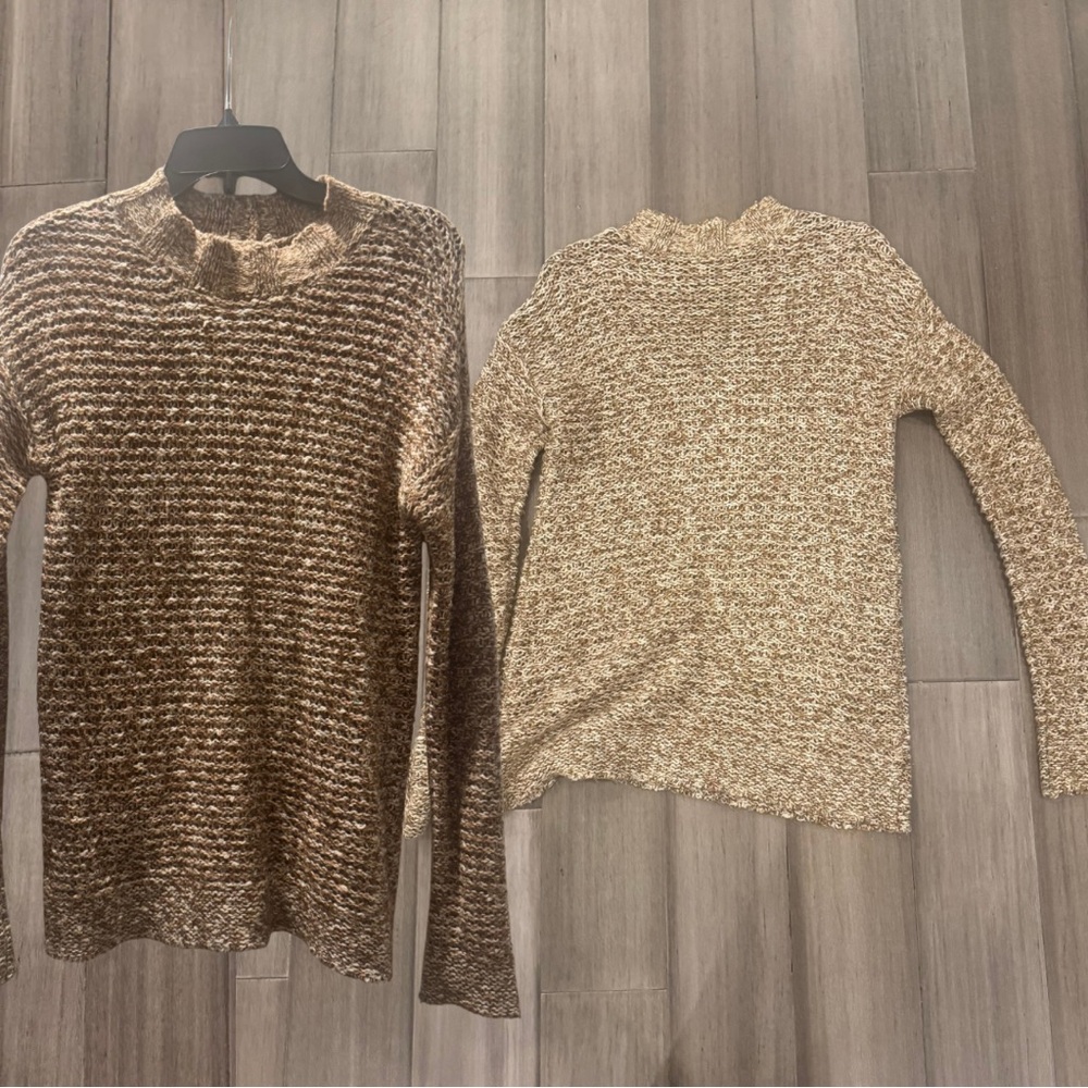 St. John's Bay Brown and Cream Knit Sweater | Size Small